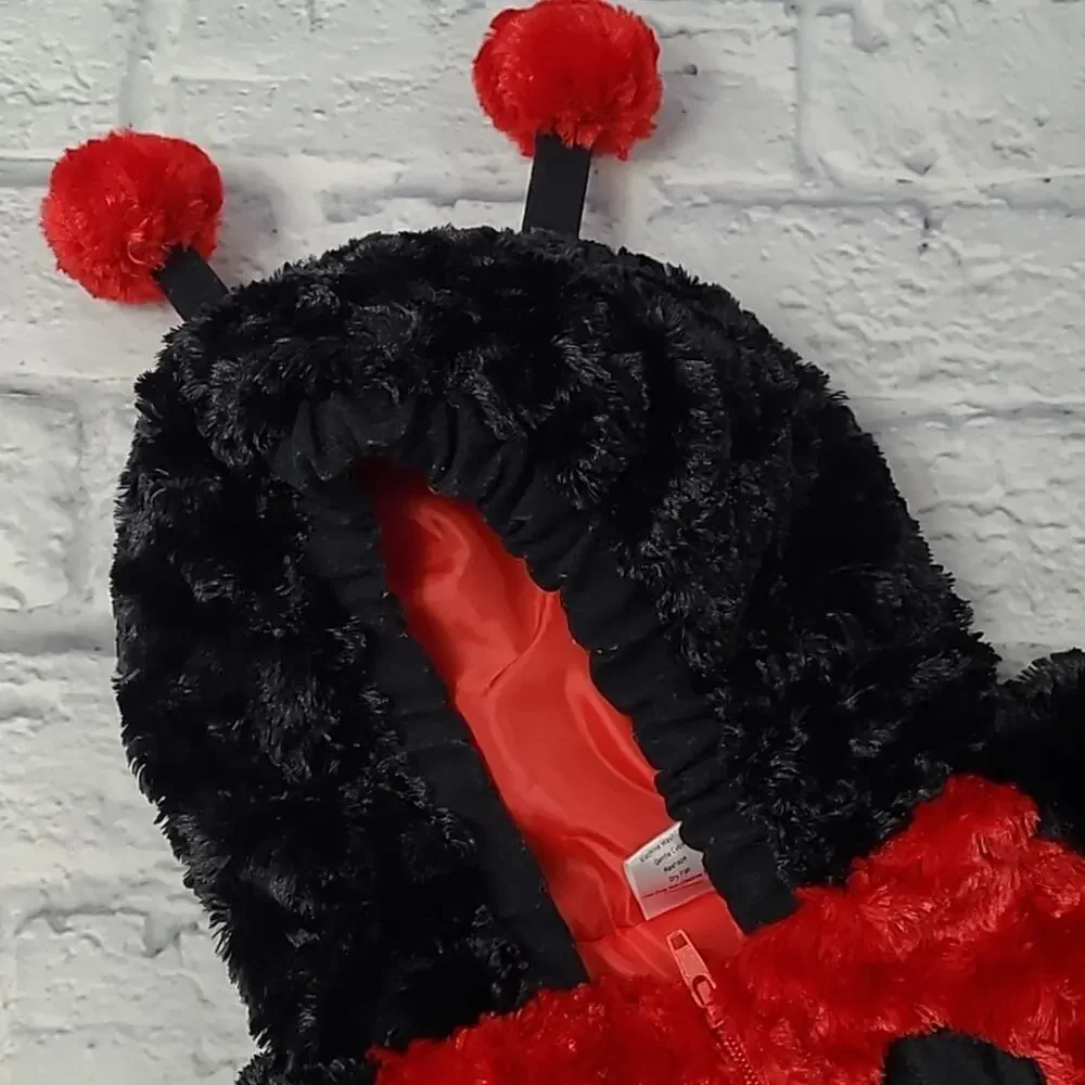 Adorably Cozy Faux Fur Ladybug Halloween Jacket Costume 24 months